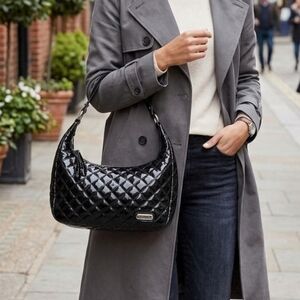 Perlina Quilted Vegan Leather Shoulder Bag 🌹